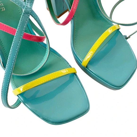 Marc Fisher Acres Heeled Platform Retro Ankle Wrap Tie Sandal Size 9.5 NWT - Picture 12 of 15